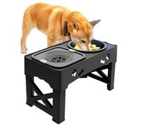 Raised Dog Bowl - Height Adjustable Anti-Overflow Drinking Bowl - Raised Bowl Stand with Anti-Glutton Bowl | Suitable for Kittens and Pet Treats, Home Dorm