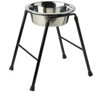 Raised Dog Bowl Stand 1 x 1600ml Food Feeder Double Water 300mm High