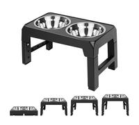 Raised Dog Bowl Stand Height-Adjustable Elevated Feeder with 2x 1200ml Stainless Steel Bowls Non-Slip, No-Spill Design for Small, Medium & Large Dogs