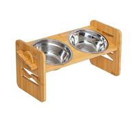 Raised Dog Bowls, Adjustable Dog Stand, Tilting Raised Bowls, Dog Bowl Stand with Adjustable Height and Tilt Design 15.75 x 7.09 x 7.68 Inches