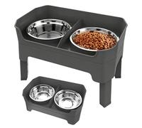 Raised Dog Bowls Feeder in Stainless Steel Drip