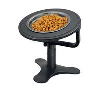 Raised Dog Feeders - Tilted Whisker Fatigue Bowls, Ergonomic Base with Removable Stainless Inserts, Sturdy Anti Tip Design, Ideal for Managing Fast Eaters Puppies Kittens Home
