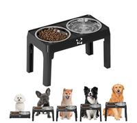 Raised Dog Feeding Bowls 5-Way Height Adjustable Removable | Dog Bowl Stand with Water Bowl for Small Medium Large Dogs Cats Puppies Indoor Home