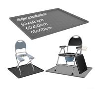 Raised Edge Silicone Mat for Bedside Commodes with Non Slip Designed to Keep Mat in Place Under Portable Toilets and Commode Chairs (60 * 60CM gray)