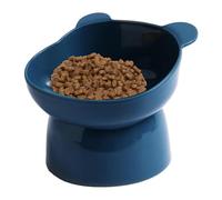 Raised Feeding Bowls, Raised Cat Bowl for Puppies, Tilted, Raised Cat Bowls Made of ABS, Multicoloured Cat Food and Water Bowl in Cartoon Style to Protect the Cat Neck