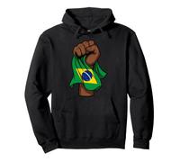 Raised Fist Brazil Flag Design Brazilian Pride. Pullover Hoodie
