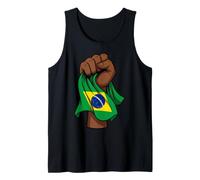 Raised Fist Brazil Flag Design Brazilian Pride. Tank Top