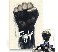 Raised Fist Fight Jigsaw Puzzle for Adults 1000 Pieces Mind Puzzle Calm Pastime Image Assembly Lovely Present (38x26cm)