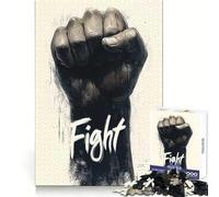 Raised Fist Fight Jigsaw Puzzle for Adults 1000 Pieces Mind Puzzle Calm Pastime Image Assembly Lovely Present (38x52cm)