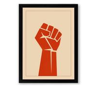 Raised Fist Graphic Framed Wall Art Print A3 (42×29.7cm) Black, Wall Decor for Living Room, Bedroom, Office & Home, Ready to Hang, Art Gift