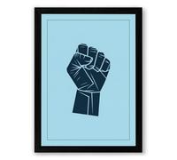 Raised Fist Minimalist Framed Wall Art Print A3 (42×29.7cm) Black, Wall Decor for Living Room, Bedroom, Office & Home, Ready to Hang, Art Gift