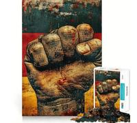 Raised Fist On German Flag Puzzles for Adults 1000 Puzzles Strengthen Memory Anxiety Relief Smooth Edge Warm Surprise (38x52cm)