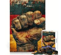 Raised Fist On German Flag Puzzles for Adults 1000 Puzzles Strengthen Memory Anxiety Relief Smooth Edge Warm Surprise (38x52cm)