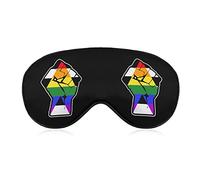Raised Fist Straight Ally Pride Flag Sleep Mask Soft Blindfold Portable Eye Mask with Adjustable Strap for Men Women