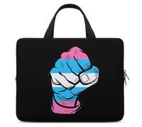 Raised Fist Transgender Flag Laptop Bag Sleeve Funny Tablet Case Protective Carry Bag Briefcase with Handle 12inch