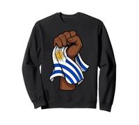 Raised Fist Uruguay Flag Patriotism Design Sweatshirt