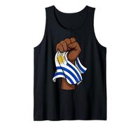 Raised Fist Uruguay Flag Patriotism Design Tank Top