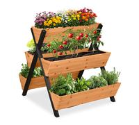 Raised Flowerbed Tiered Planter 5 Boxes Vertical Wooden Plant Pot 82x75x90cm