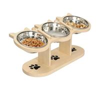 Raised Food Bowl for,15° Height Adjustable Feeder with 3 Bowls | Cat Food Container For Home | For Living Room Camping Balcony Interior Outdoor Travel Kitchen