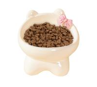 Raised Food Bowl for Cats Living in the House - 15 Degree Tilted Cat Food Bowl - Slanted Cats Kitten Shaped Anti-Vomit Cat Bowl for Cats That