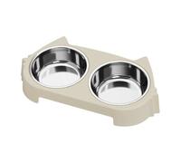 Raised for bowls for - Non-slip detachable feeding station, for with two stainless steel bowls - For home, kitchen, terrace, garden, living room, garage and dining room