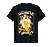 Raised Four Kids The Chickens Listen Better Mom Era Farm T-Shirt