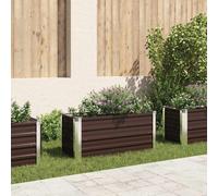 Raised Garden Bed 100x40x45cm Galvanised Steel Brown with Safety Edge Sturdy Box