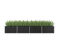 Raised Garden Bed Anthracite 320x80x45 cm Galvanised Steel Durable Outdoor Deep [EEK: A]
