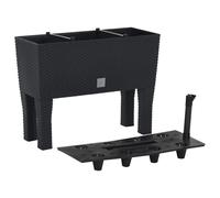 Raised Garden Bed Anthracite 60x25x46 cm PP Rattan Plant Pot Stand vidaXL