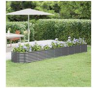 (anthracite, 368 x 80 x 36 cm) vidaXL Garden Planter Patio Flower Pot Raised Garden Bed Powder-coated Steel