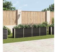 vidaXL Raised Garden Bed 320x40x77cm Galvanised Steel Anthracite Patio Planter
