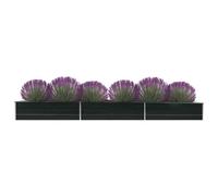 vidaXL Raised Garden Bed in Anthracite - Heavy-Duty Galvanised Steel Outdoor Planter Box for Flowers, Vegetables, Herbs - Spacious Design - Easy to Assemble - Size: 480x80x45 cm