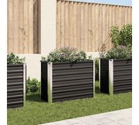vidaXL Garden Raised Bed Anthracite 100x40x77cm Galvanised Steel Planter Pot