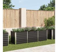 Raised Garden Bed Anthracite Galvanised Steel Planter Pot Multi Sizes vidaXL
