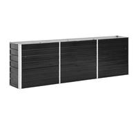 vidaXL Garden Raised Bed Galvanised Steel Anthracite Outdoor Patio Planter Pot