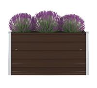 Raised Garden Bed 100x100x45 cm Galvanised Steel Brown