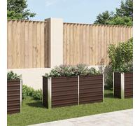 vidaXL Garden Raised Bed 160X40X77cm Galvanised Steel - Brown, Brown