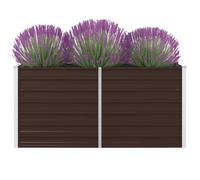 Raised Garden Bed Brown Galvanised Steel 160x80x45 cm Sturdy Planter Heavy Duty [EEK: A]