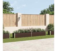 Raised Garden Bed Brown Galvanised Steel 320x40x45cm Deep Planter with Edge Fold