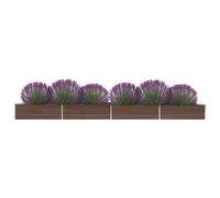 Raised Garden Bed Outdoor Planter Flower Box Brown Galvanised Steel vidaXL