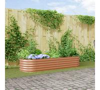 Raised Garden Bed Brown with Wood Look 240x80x44 cm Steel Berkfield Home Multi One Size