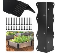 Raised Garden Bed Corner Brackets, Corner Brackets for Raised Garden with Wood Screws for Bed Edges for Vegetable Planter Wood (4, 11 x 3 x 3 Inches)