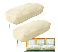 Raised Garden Bed Cover, 2 Pieces Rectangular Plants Protective Cover with Drawstring, Weatherproof Frost Protection for Plants, Greenhouse Outdoor Garden Winter Landscape Raised Bed Patio Balcony