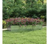 vidaXL Garden Raised Bed 240x80x45 cm Galvanized Steel Silver