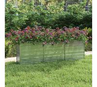 vidaXL Garden Raised Bed 240x40x77 cm Galvanized Steel Silver