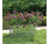 vidaXL Garden Raised Bed 100x40x45 cm Galvanized Steel Silver Flower Box Pot