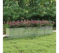vidaXL Garden Raised Bed 400x80x77 cm Galvanized Steel Silver Flower Box Pot