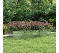 vidaXL Garden Raised Bed 240x80x45 cm Galvanized Steel Silver
