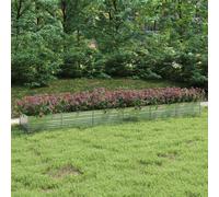 vidaXL Garden Raised Bed Outdoor Patio Terrace Backyard Balcony Flower Plant Vegetable Box Planter Pot 600x80x45 cm Galvanized Steel Silver