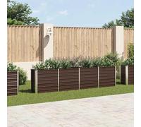vidaXL Raised Garden Bed 320x40x77cm Galvanised Steel Brown Outdoor Planter
